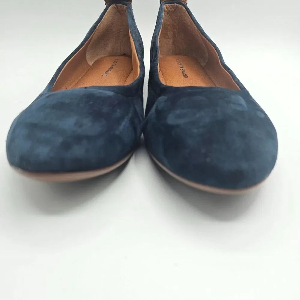 Lucky Brand Navy Suede Ballet Flats Women’s 8.5 Slip On Classic - Picture 4 of 9